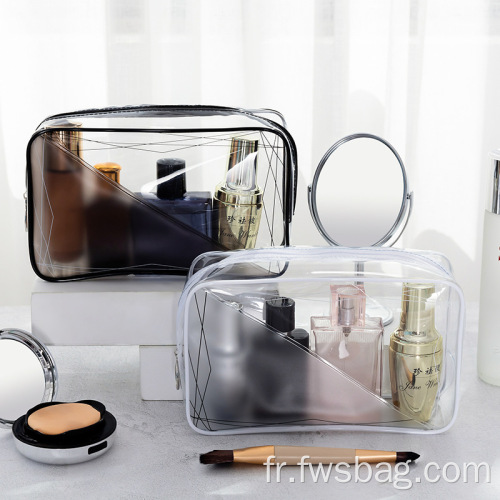 Kit de poche transparent transparent de voyage de voyage de beauté cosmétique